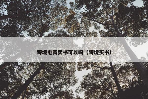 跨境电商卖书可以吗（跨境买书）