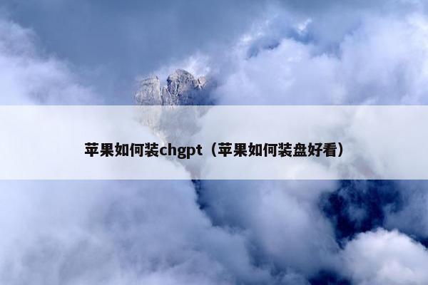 苹果如何装chgpt（苹果如何装盘好看）