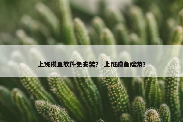 上班摸鱼软件免安装？ 上班摸鱼端游？