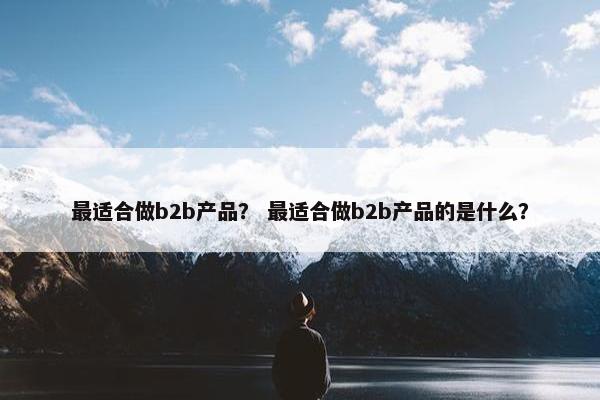 最适合做b2b产品？ 最适合做b2b产品的是什么？