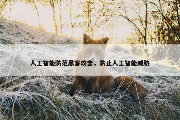 人工智能防范黑客攻击，防止人工智能威胁