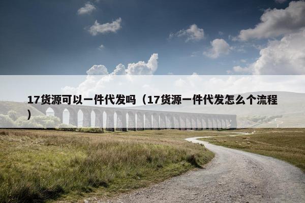 17货源可以一件代发吗（17货源一件代发怎么个流程）