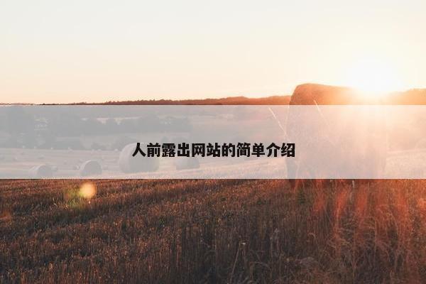 人前露出网站的简单介绍