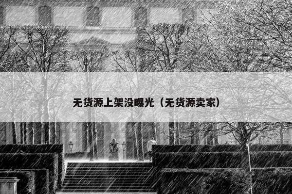 无货源上架没曝光（无货源卖家）