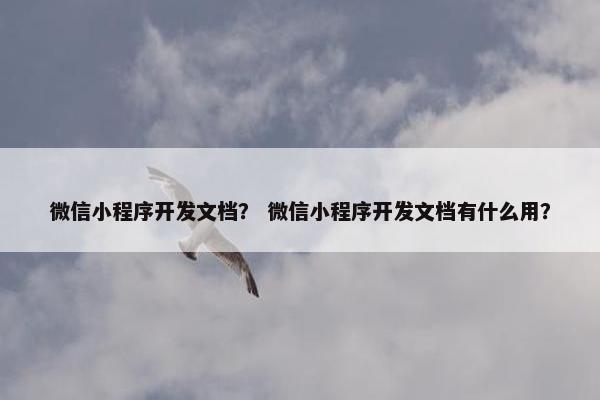 微信小程序开发文档？ 微信小程序开发文档有什么用？
