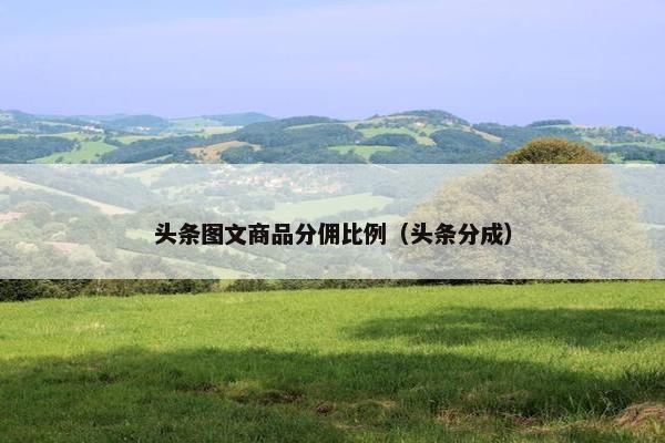 头条图文商品分佣比例（头条分成）
