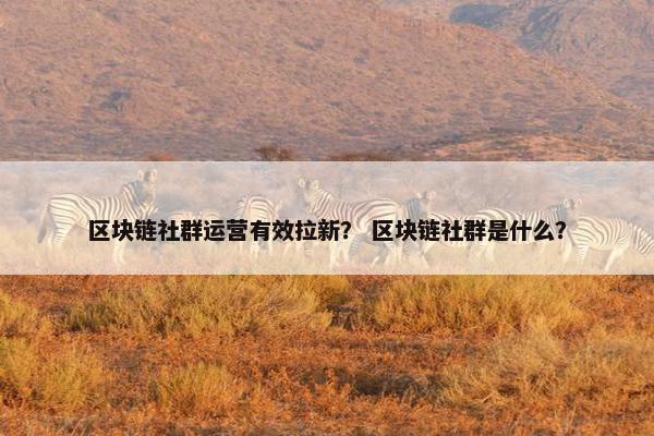 区块链社群运营有效拉新？ 区块链社群是什么？