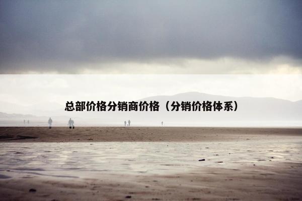 总部价格分销商价格（分销价格体系）