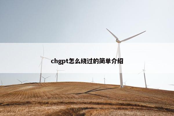 chgpt怎么绕过的简单介绍
