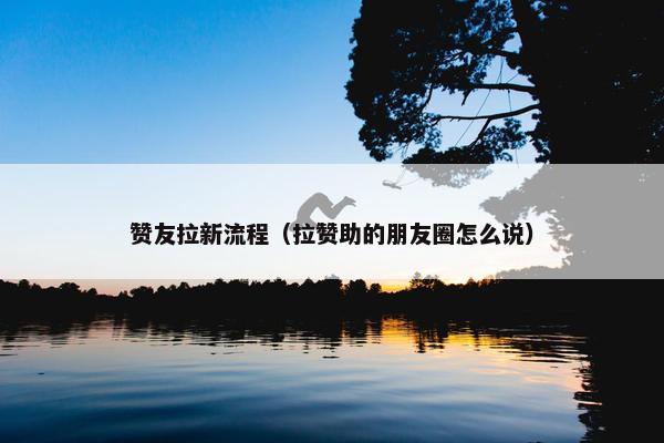 赞友拉新流程（拉赞助的朋友圈怎么说）