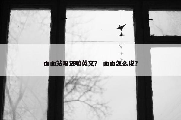 面面站难进嘛英文？ 面面怎么说？