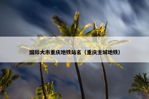国际大市重庆地铁站名（重庆主城地铁）