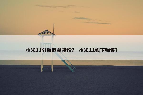 小米11分销商拿货价？ 小米11线下销售？