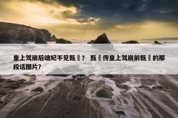 皇上驾崩后端妃不见甄嬛？ 甄嬛传皇上驾崩前甄嬛的那段话图片？