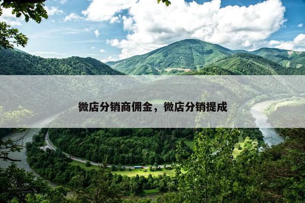 微店分销商佣金，微店分销提成
