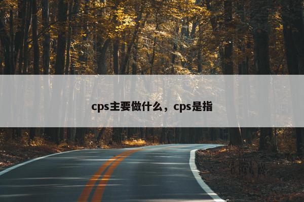 cps主要做什么，cps是指