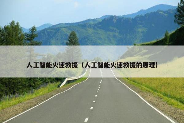 人工智能火速救援（人工智能火速救援的原理）