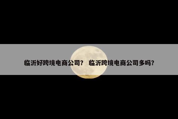 临沂好跨境电商公司？ 临沂跨境电商公司多吗？