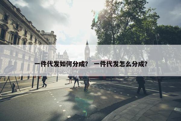 一件代发如何分成？ 一件代发怎么分成？