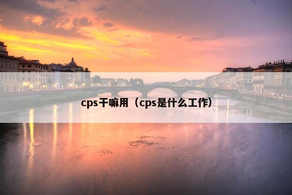 cps干嘛用（cps是什么工作）