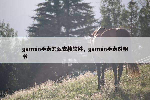 garmin手表怎么安装软件，garmin手表说明书