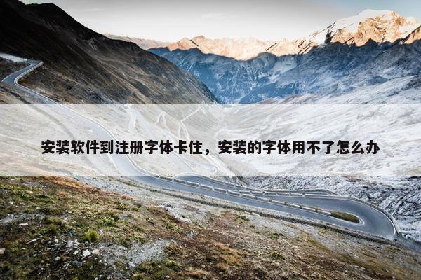安装软件到注册字体卡住，安装的字体用不了怎么办