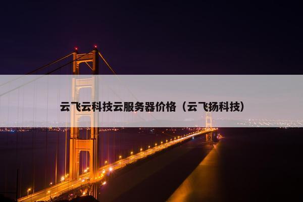 云飞云科技云服务器价格（云飞扬科技）