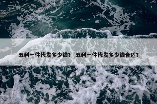 五利一件代发多少钱？ 五利一件代发多少钱合适？