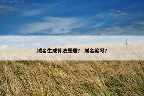 域名生成算法原理？ 域名编写？