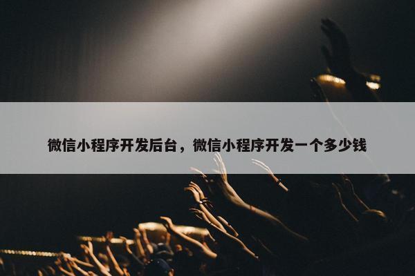 微信小程序开发后台，微信小程序开发一个多少钱