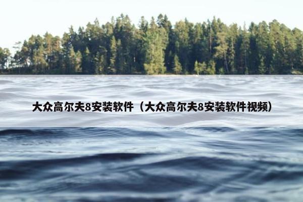 大众高尔夫8安装软件（大众高尔夫8安装软件视频）