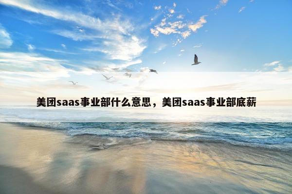 美团saas事业部什么意思，美团saas事业部底薪