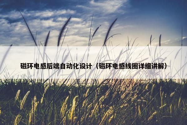 磁环电感后端自动化设计（磁环电感线圈详细讲解）