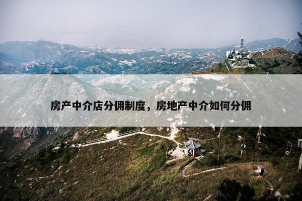 房产中介店分佣制度，房地产中介如何分佣