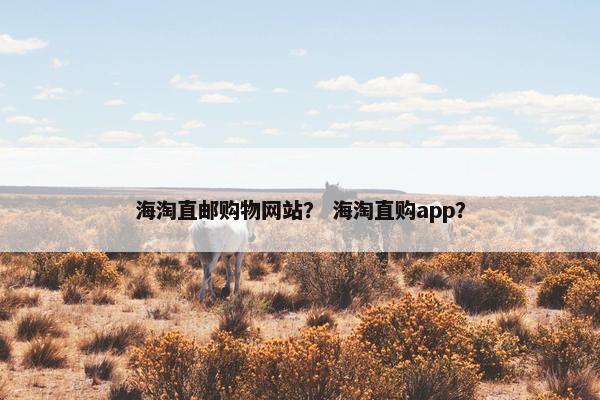 海淘直邮购物网站？ 海淘直购app？