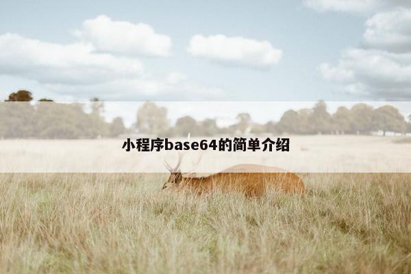 小程序base64的简单介绍