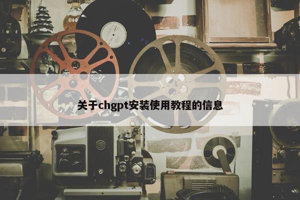 关于chgpt安装使用教程的信息