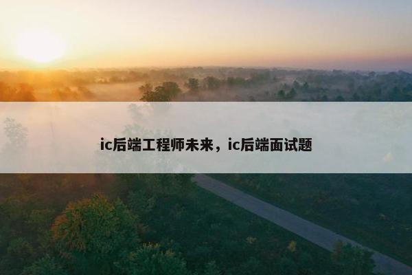 ic后端工程师未来，ic后端面试题