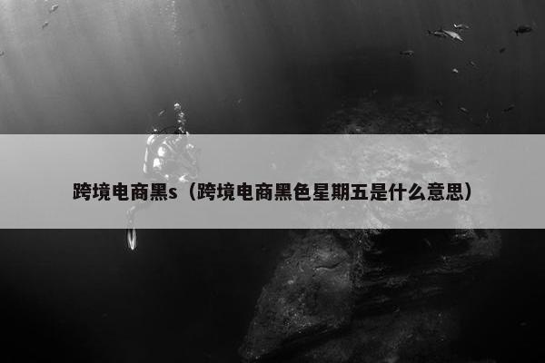跨境电商黑s（跨境电商黑色星期五是什么意思）