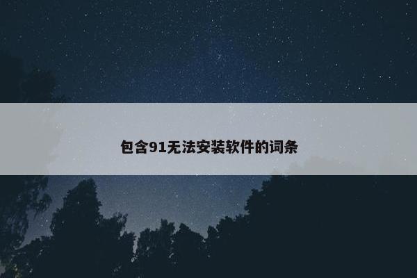 包含91无法安装软件的词条