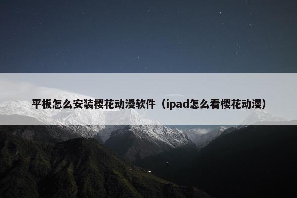 平板怎么安装樱花动漫软件（ipad怎么看樱花动漫）