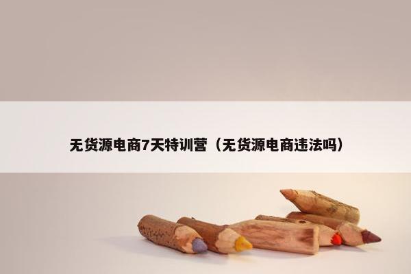 无货源电商7天特训营（无货源电商违法吗）