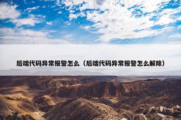 后端代码异常报警怎么（后端代码异常报警怎么解除）