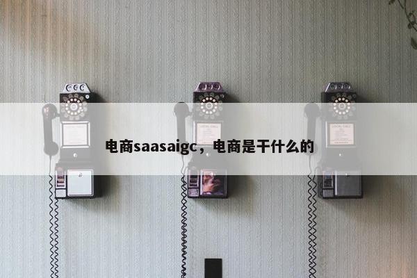 电商saasaigc，电商是干什么的