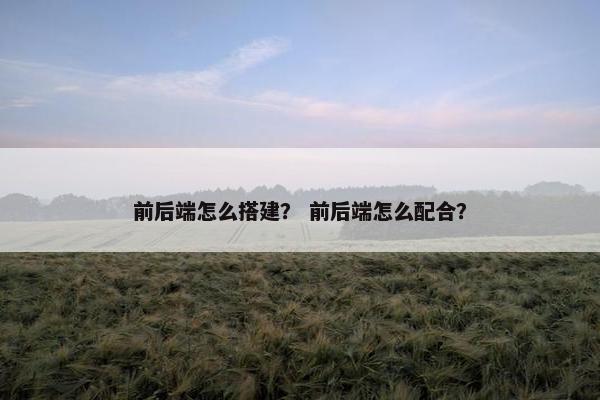 前后端怎么搭建？ 前后端怎么配合？