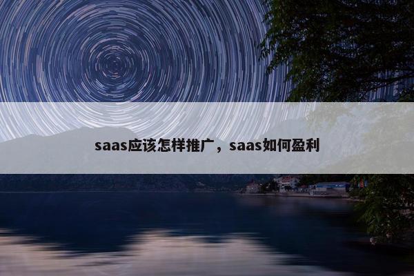 saas应该怎样推广，saas如何盈利