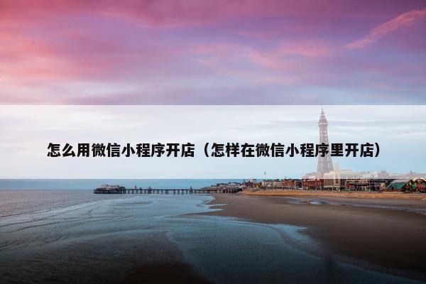 怎么用微信小程序开店（怎样在微信小程序里开店）
