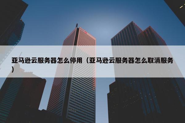 亚马逊云服务器怎么停用（亚马逊云服务器怎么取消服务）