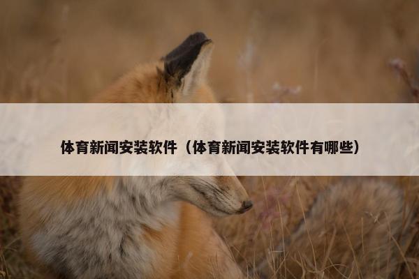 体育新闻安装软件（体育新闻安装软件有哪些）