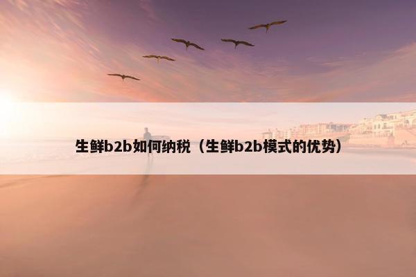 生鲜b2b如何纳税（生鲜b2b模式的优势）